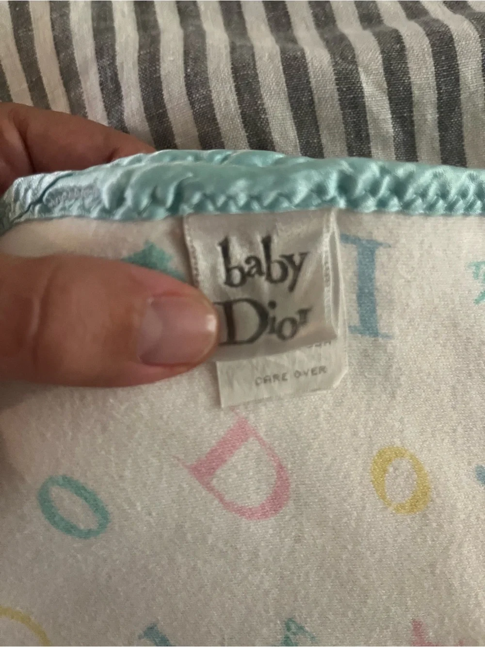 Baby Dior Receiving Crib Blanket Vintage